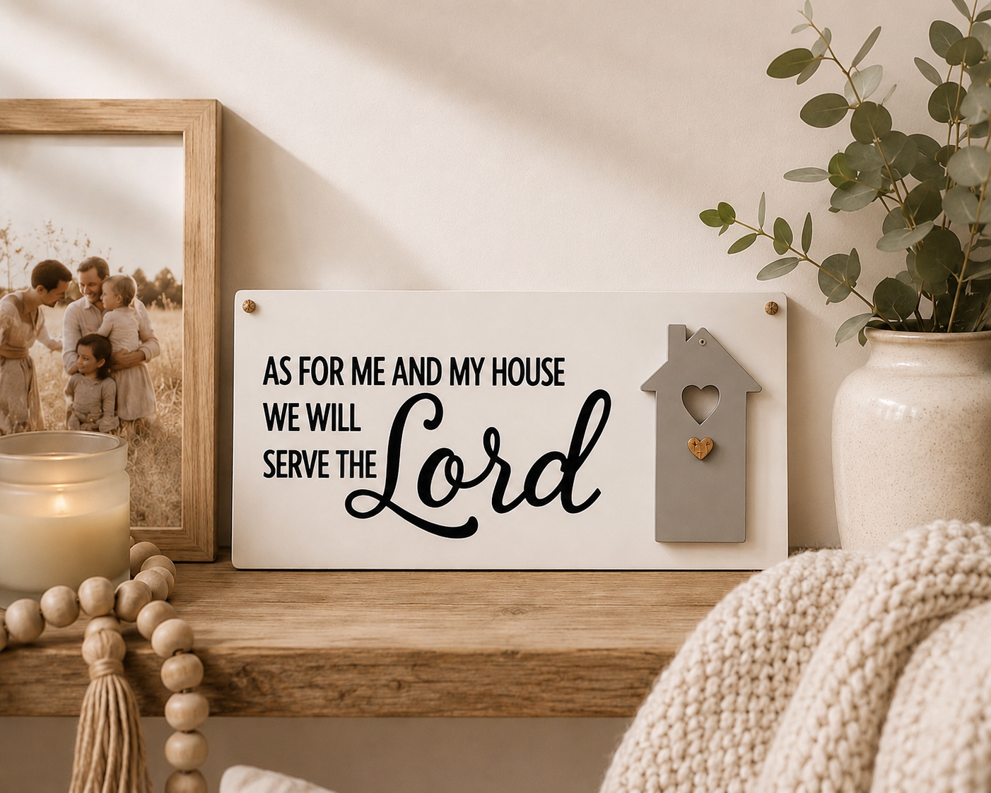 As For Me And My House We will Serve The Lord | Christian Home Decor | Joshua 24:15