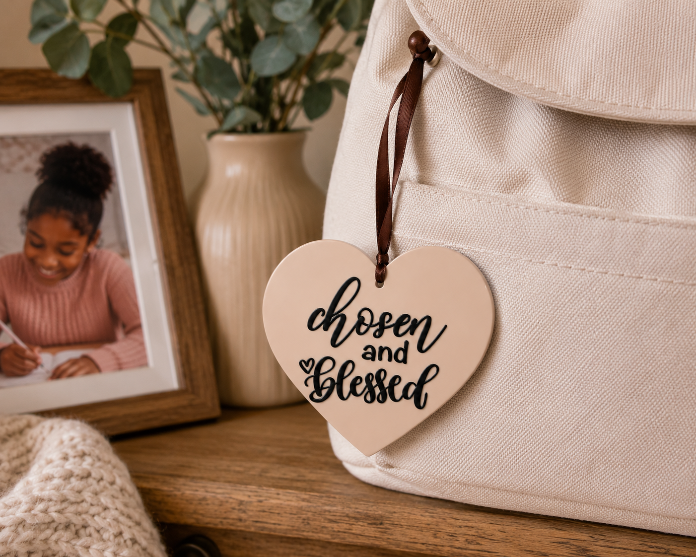 Chosen and Blessed Hanging Heart | Christian Faith Home Decor