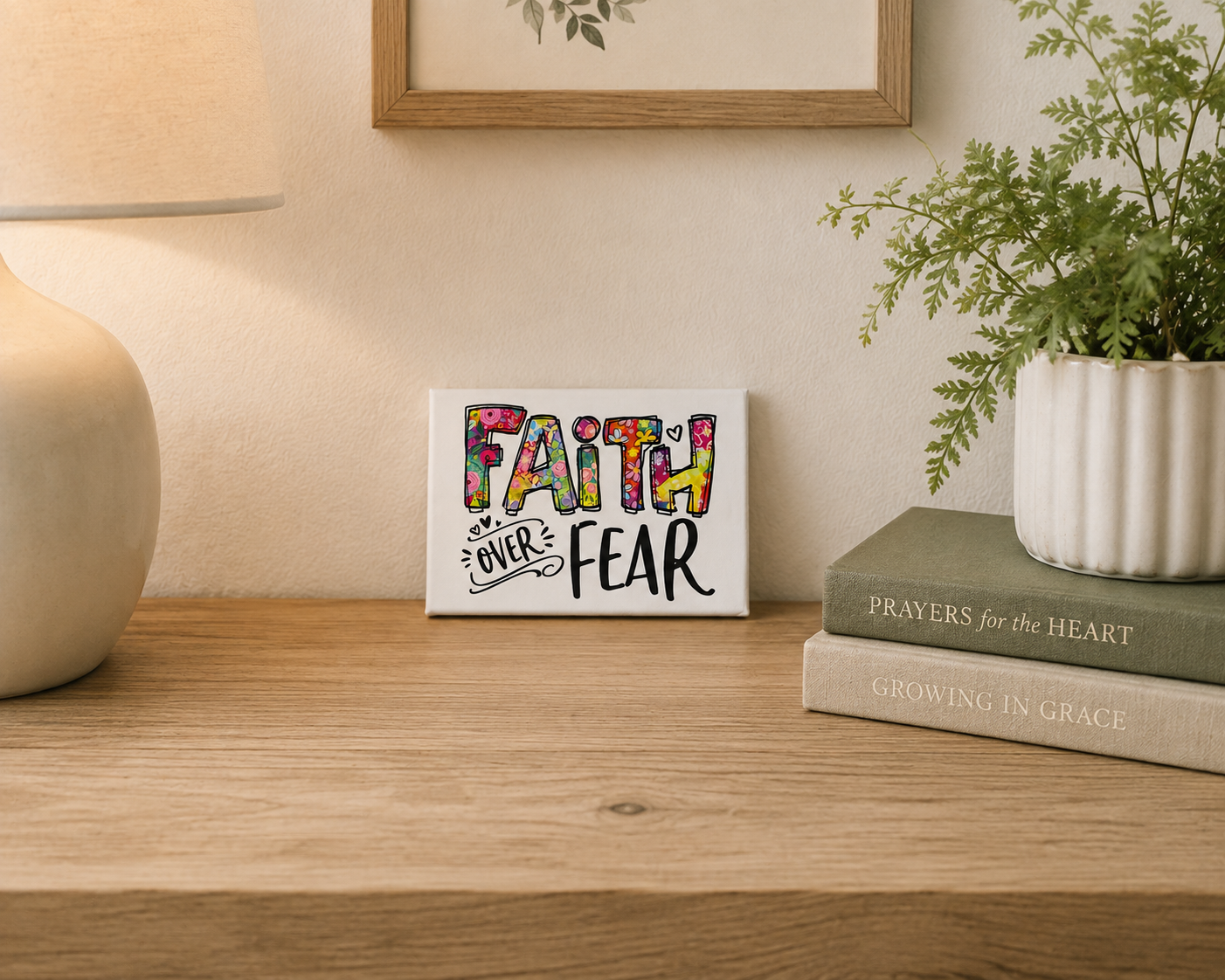 Faith Over Fear Canvas | Christian Wall Art | Faith Decor