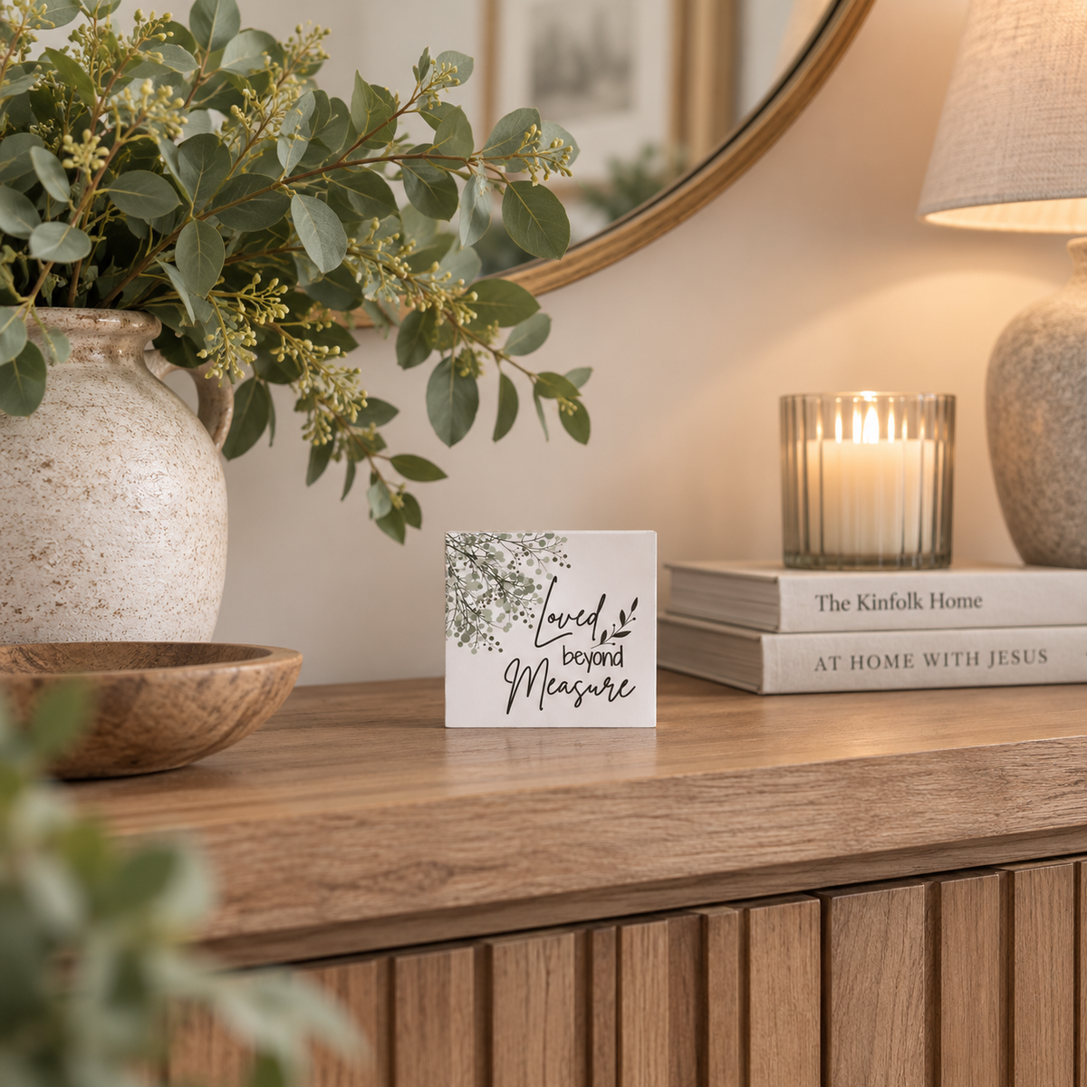 Loved Beyond Measure Scripture Block | Christian Home Decor | Faith Filled Home