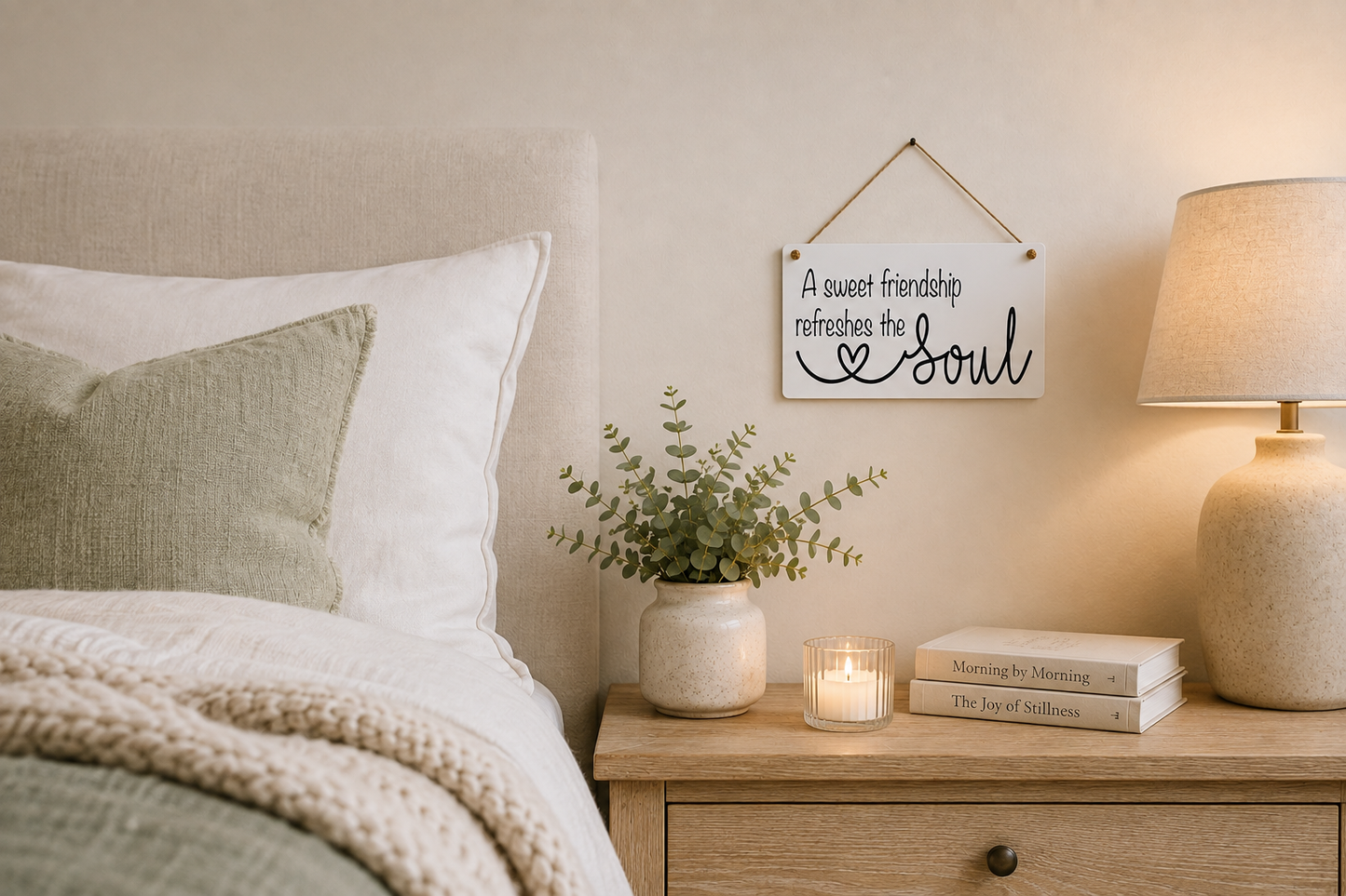 A Sweet Friendship Refreshes the Soul Scripture Sign | Friendship Gift