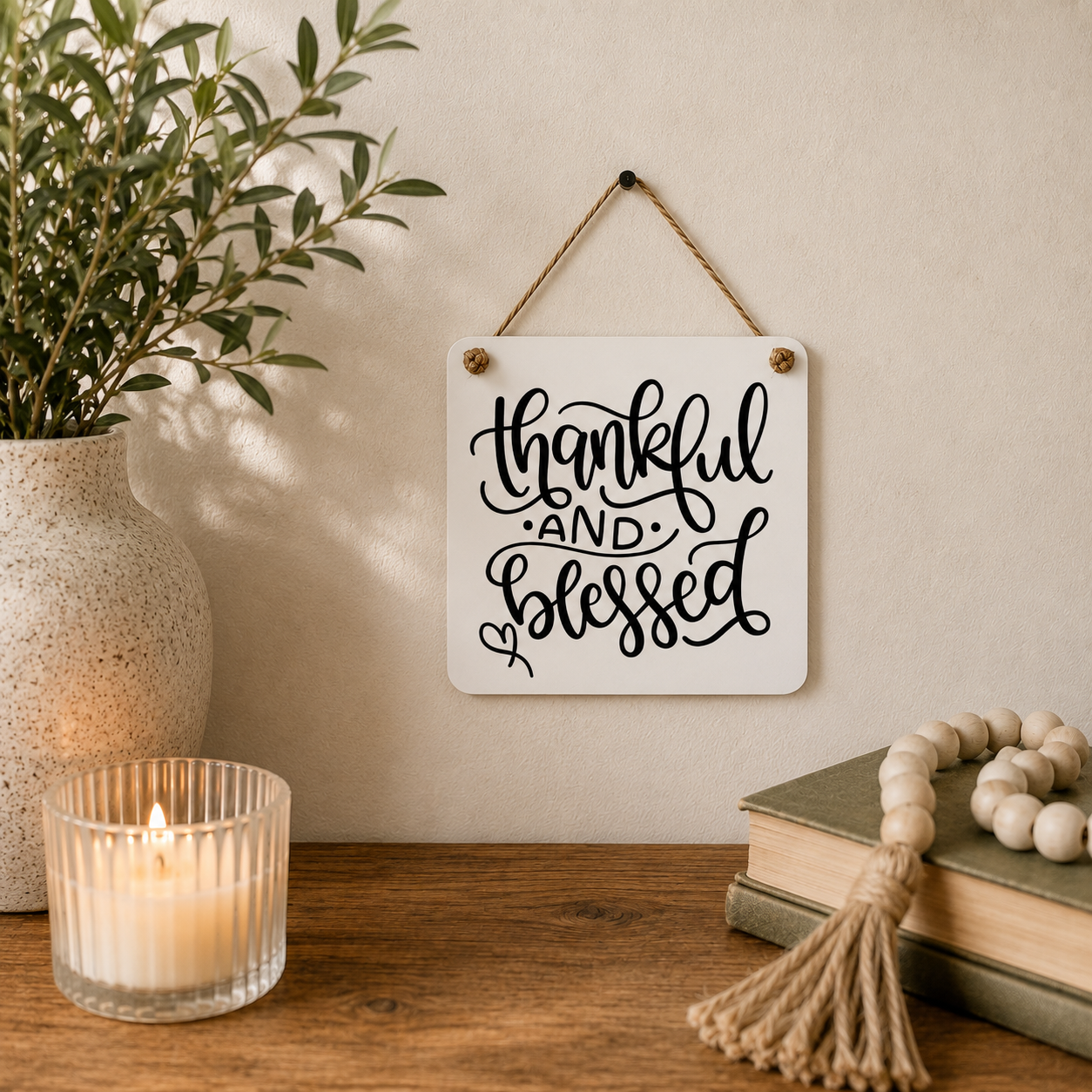 Thankful And Blessed | Christian Wall Decor | Inspirational Home Decor