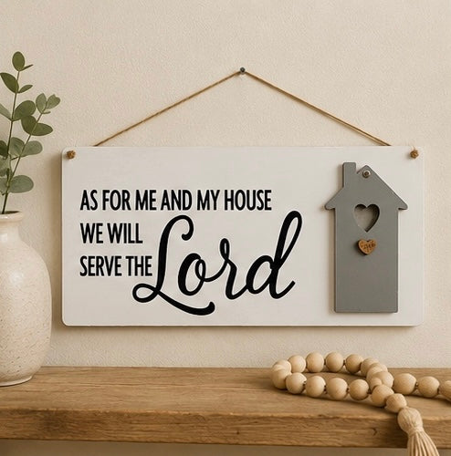 As For Me And My House We will Serve The Lord | Christian Home Decor | Joshua 24:15