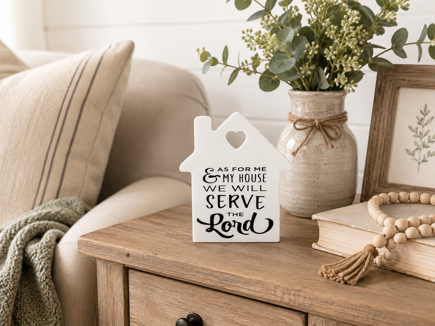As For Me And My House We Will Serve The Lord Joshua 24:15 | Freestanding Scripture Display