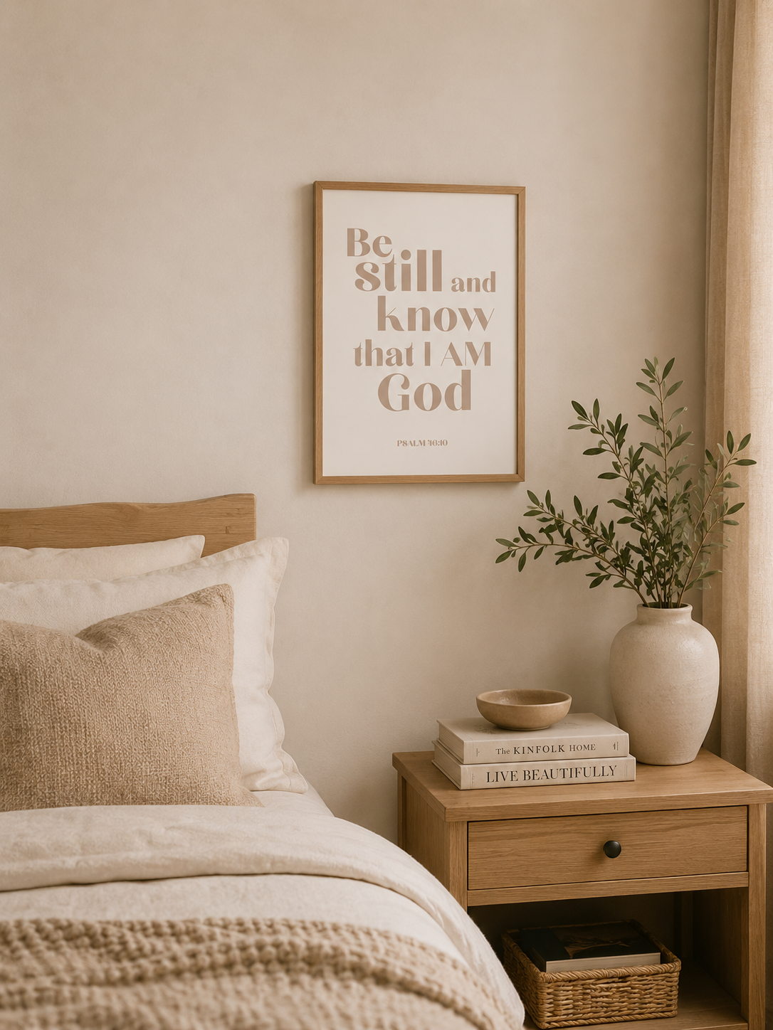 Be Still And Know that I Am God Print | Psalm 46:10 Scripture Wall Art | Christian Home Decor