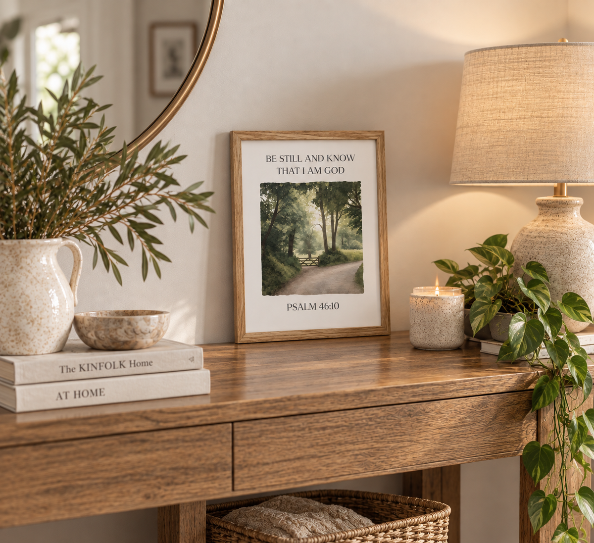 Be Still And Know Scripture Print | Psalm 46:10 | Christian Wall Art | Faith Decor