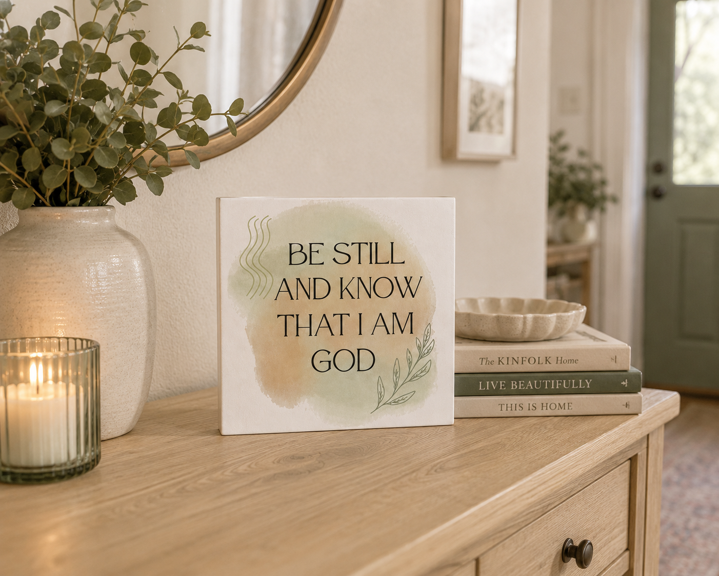 Be Still And Know that I Am God Scripture Block | Christian Home Decor | Faith Decor