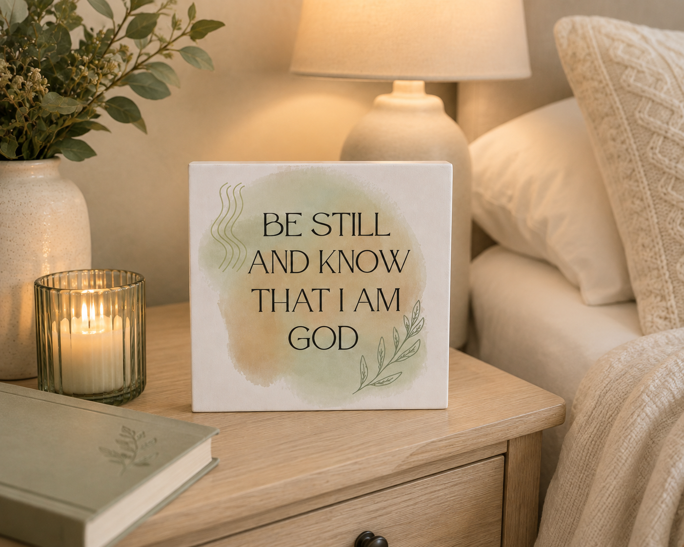 Be Still And Know that I Am God Scripture Block | Christian Home Decor | Faith Decor