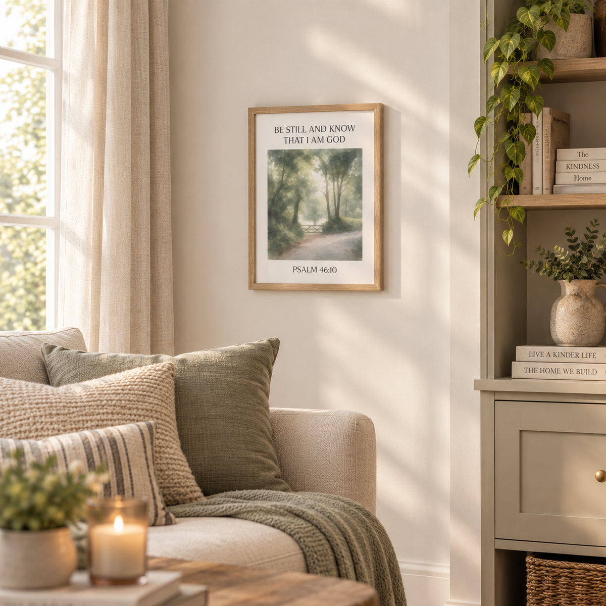 Be Still And Know Scripture Print | Psalm 46:10 | Christian Wall Art | Faith Decor