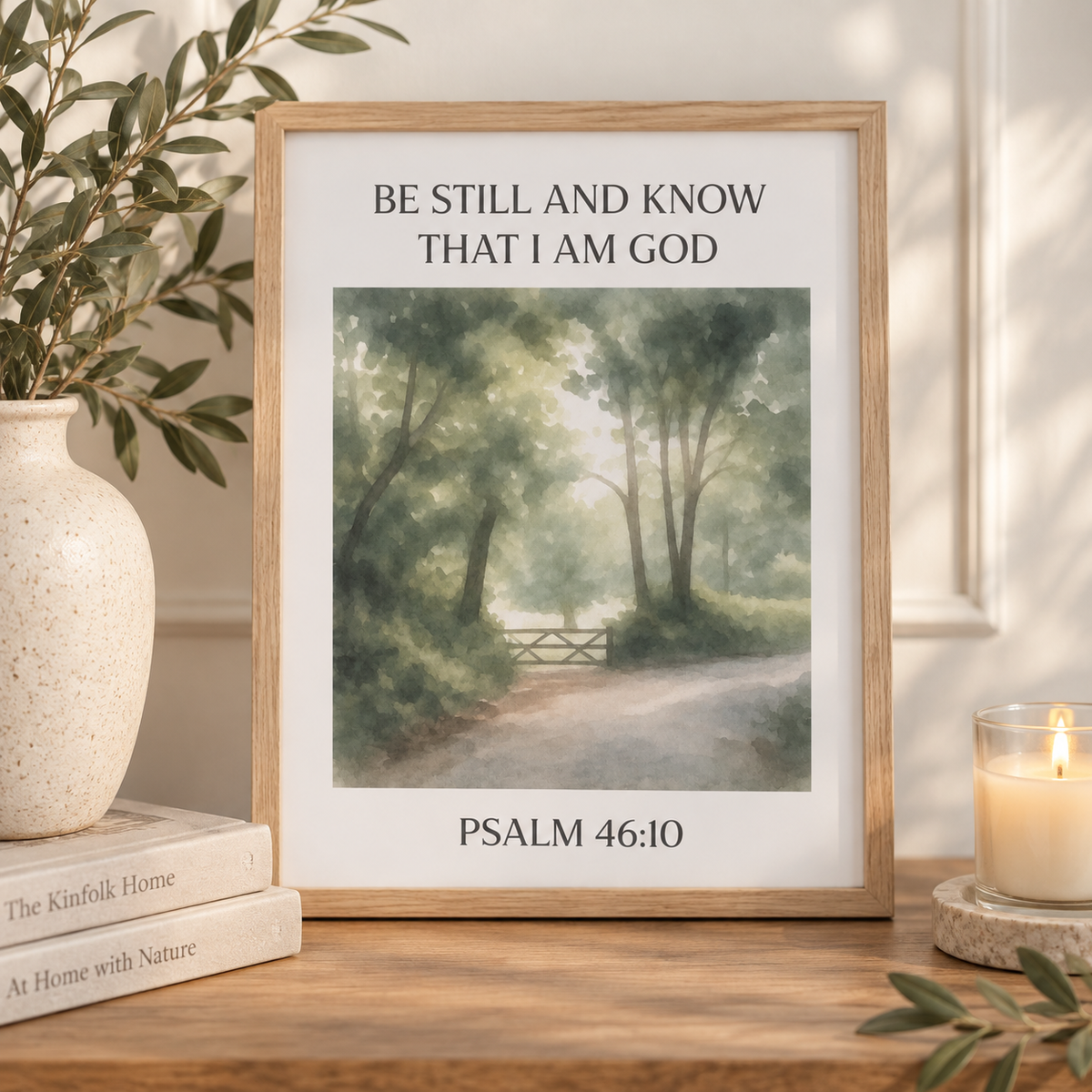 Be Still And Know Scripture Print | Psalm 46:10 | Christian Wall Art | Faith Decor