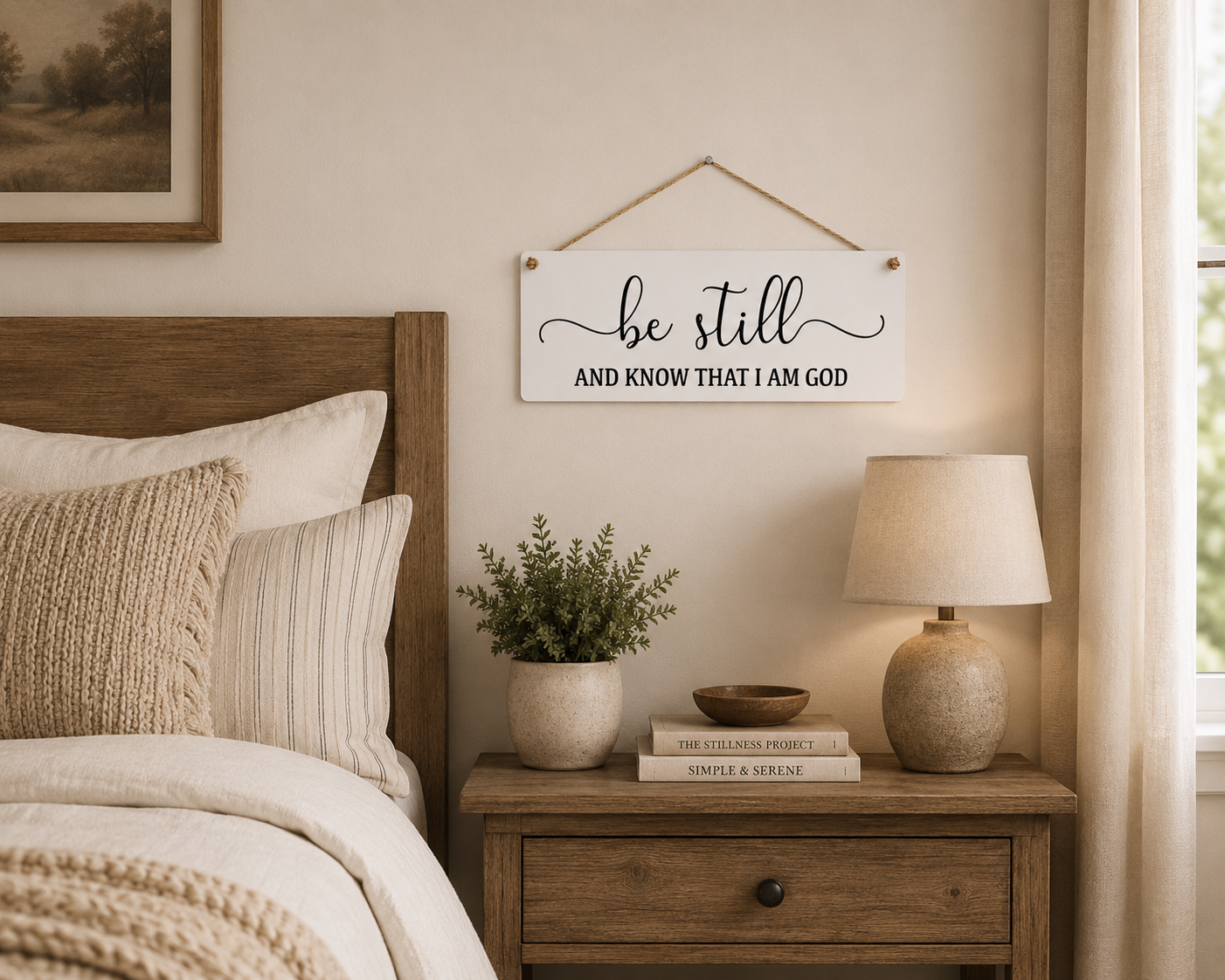 Be Still and Know That I Am God Sign | Christian Wall Decor | Scripture Sign