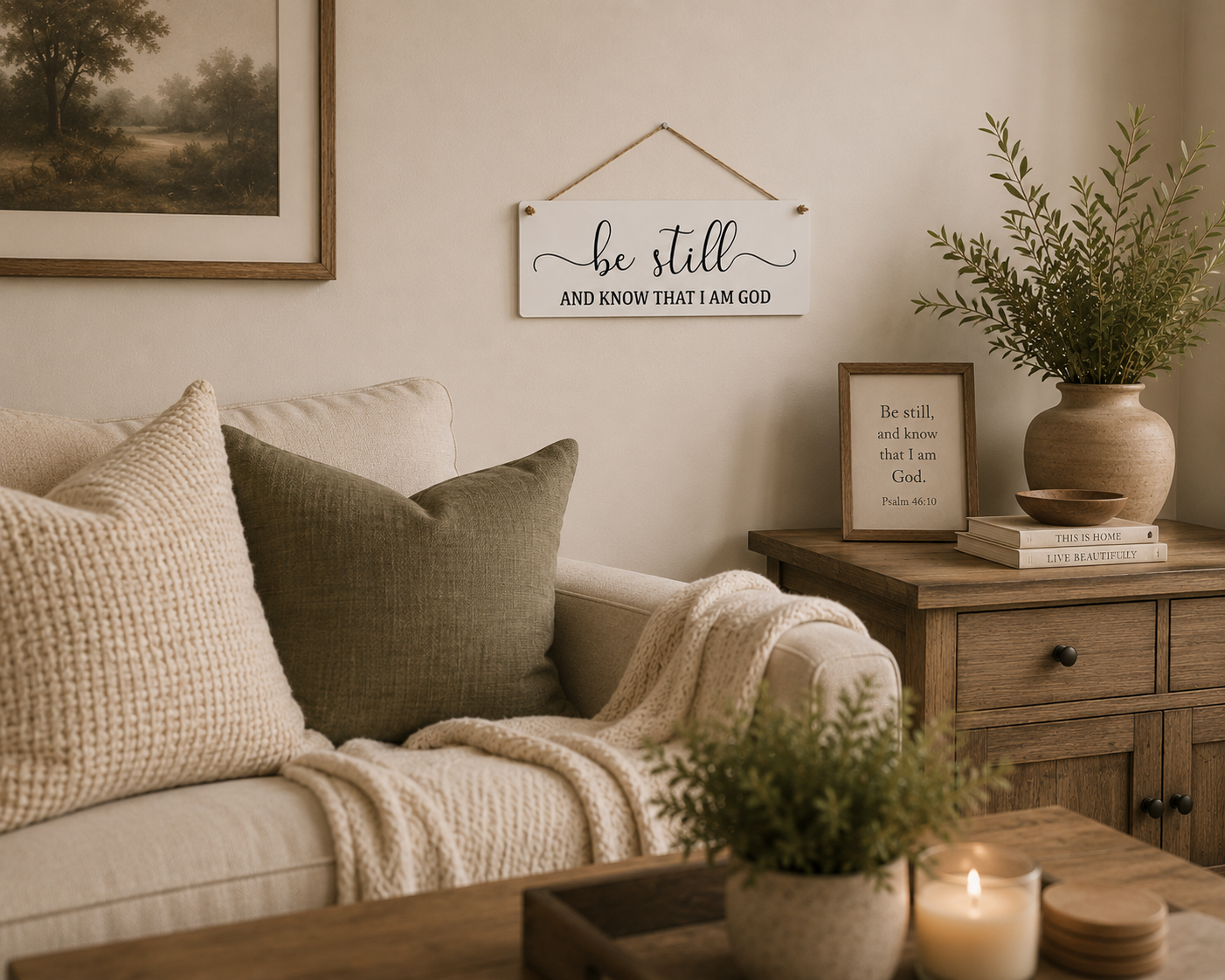 Be Still and Know That I Am God Sign | Christian Wall Decor | Scripture Sign