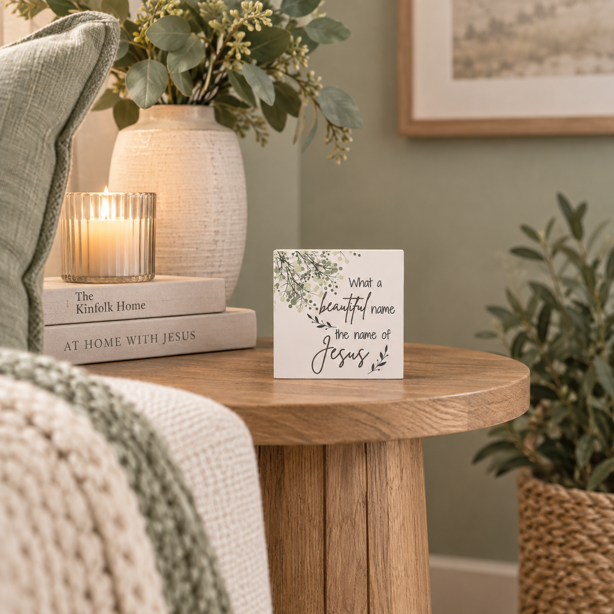 What A Beautiful Name Scripture Block | Christian Home Decor | Faith Filled Home