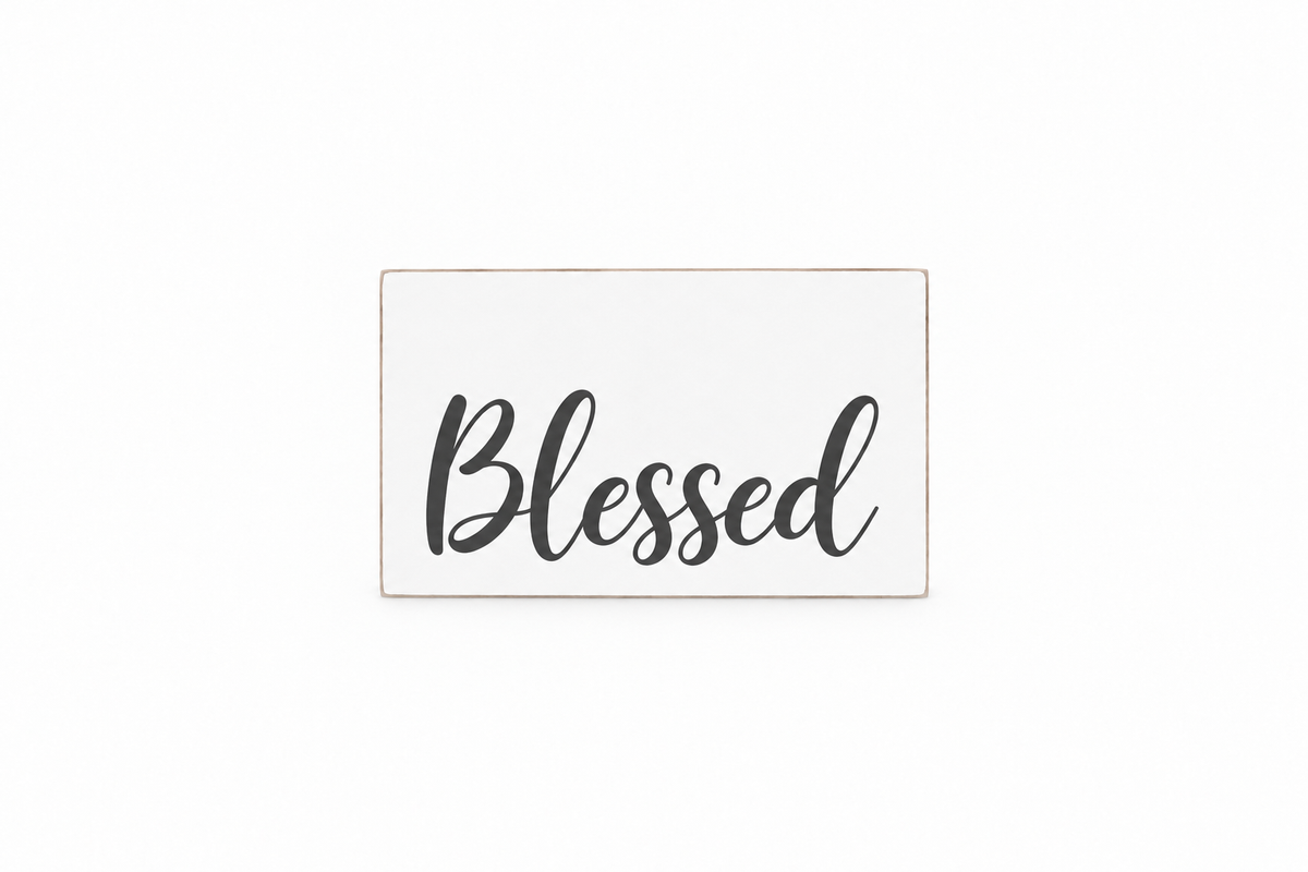 Blessed Freestanding Faith Filled Scripture Block | Christian Home Decor | Faith Filled Home