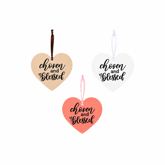 Chosen and Blessed Hanging Heart | Christian Faith Home Decor