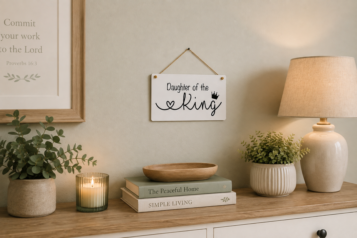 Daughter Of The King | Christian Hanging Sign | Faith Inspired Wall Decor