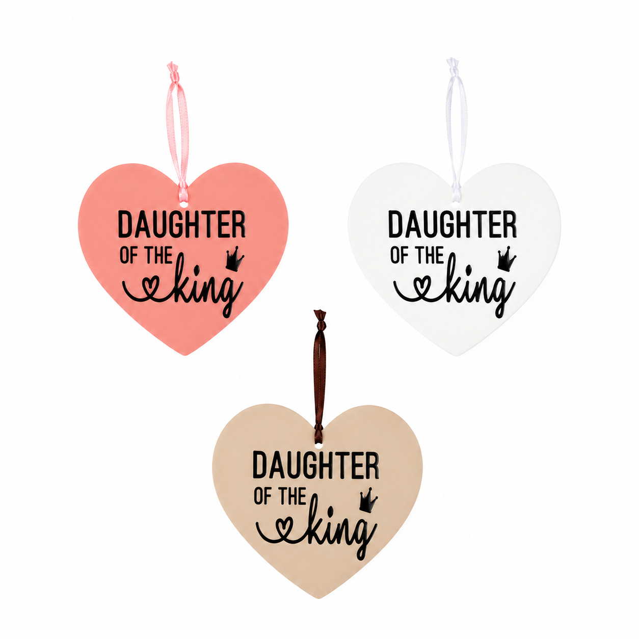 Daughter of the King Hanging Heart| Christian Faith Gift & Home Decor