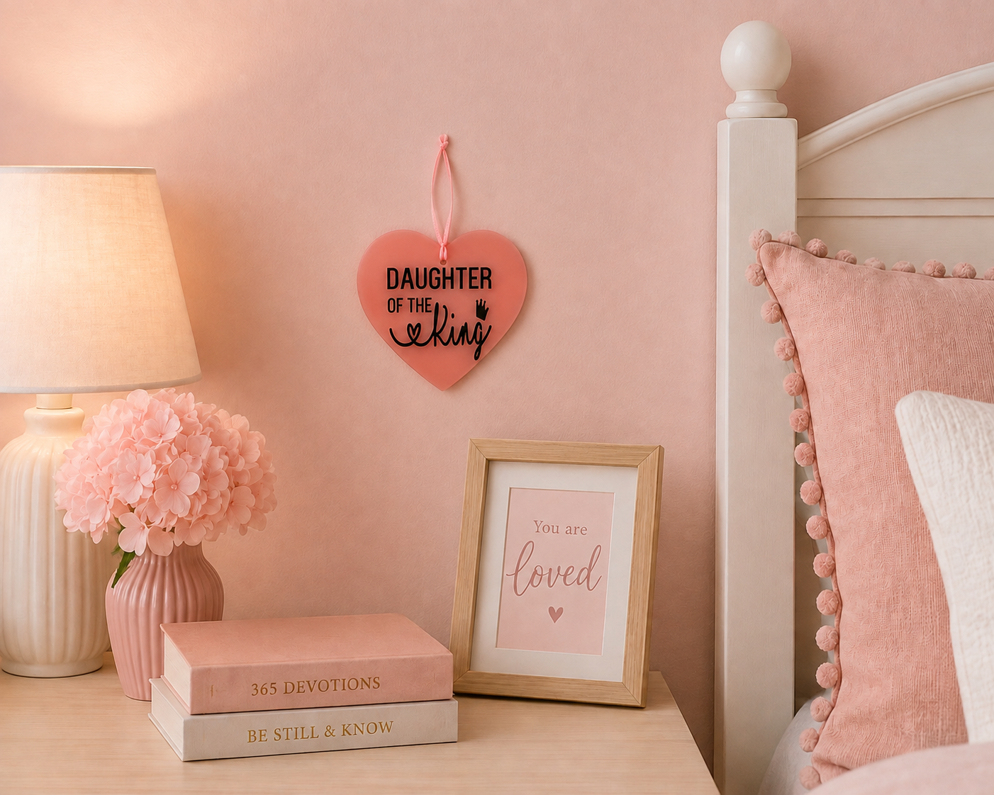 Daughter of the King Hanging Heart| Christian Faith Gift & Home Decor