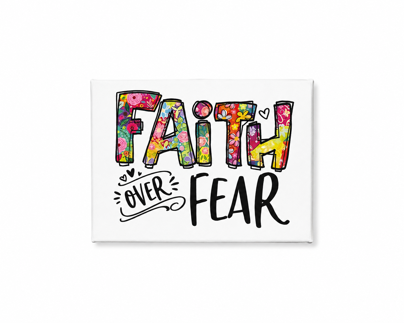 Faith Over Fear Canvas | Christian Wall Art | Faith Decor