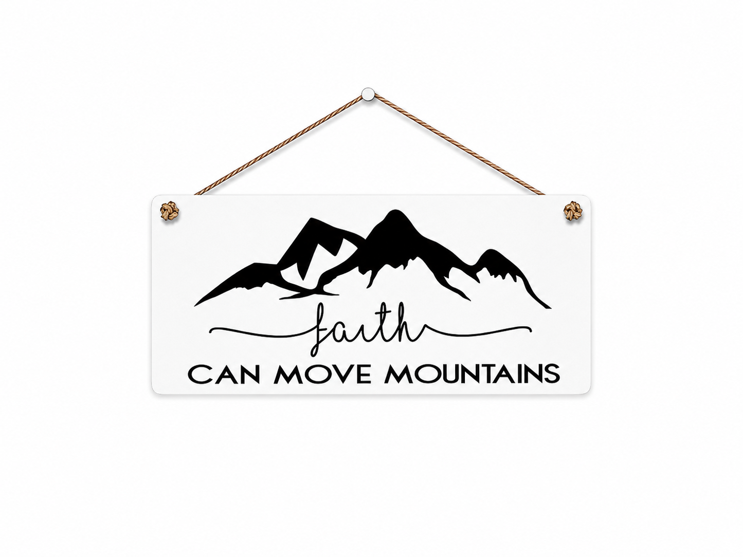 Faith Can Move Mountains SIgn | Christian Wall Decor | Scripture Sign