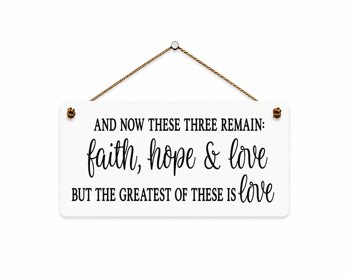Faith, Hope & Love Sign | Christian Wall Decor Plaque