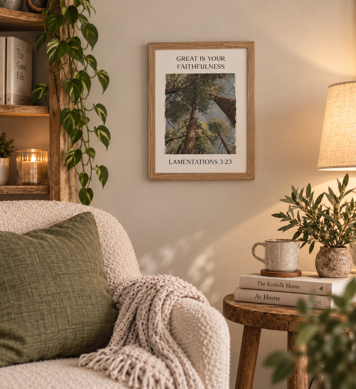 Great Is Your Faithfulness Scripture Print | Lamentations 3:23 | Christian Wall Art | Faith Decor