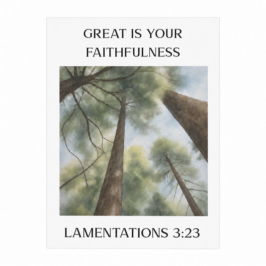 Great Is Your Faithfulness Scripture Print | Lamentations 3:23 | Christian Wall Art | Faith Decor