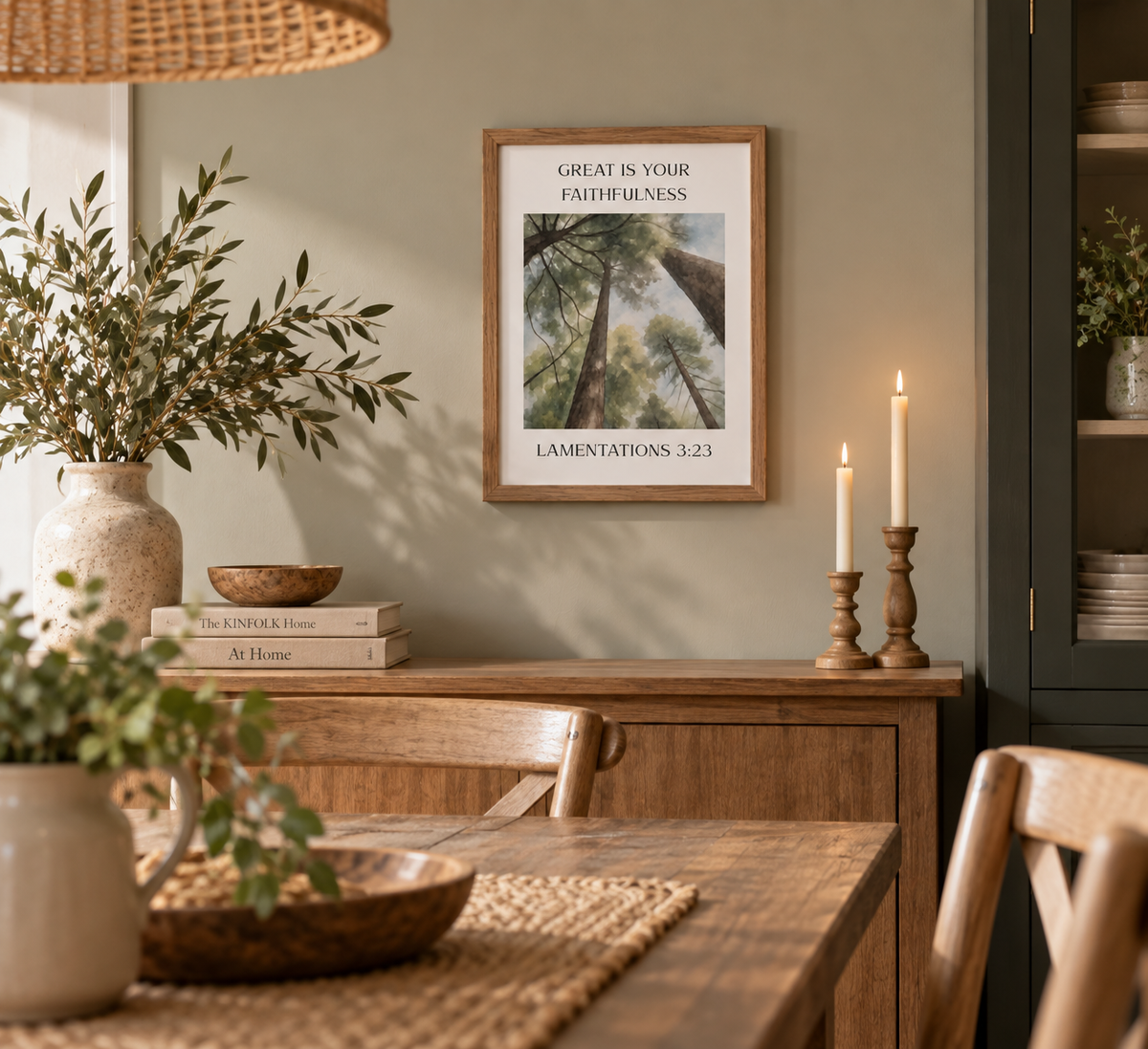 Great Is Your Faithfulness Scripture Print | Lamentations 3:23 | Christian Wall Art | Faith Decor
