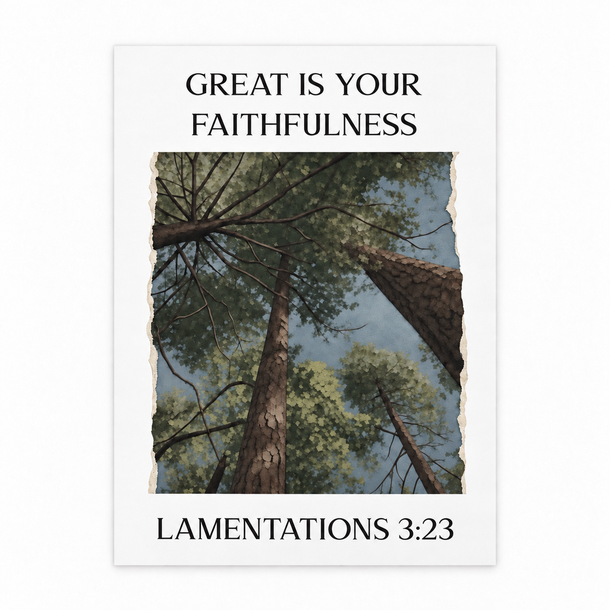 Great Is Your Faithfulness Scripture Print | Lamentations 3:23 | Christian Wall Art | Faith Decor