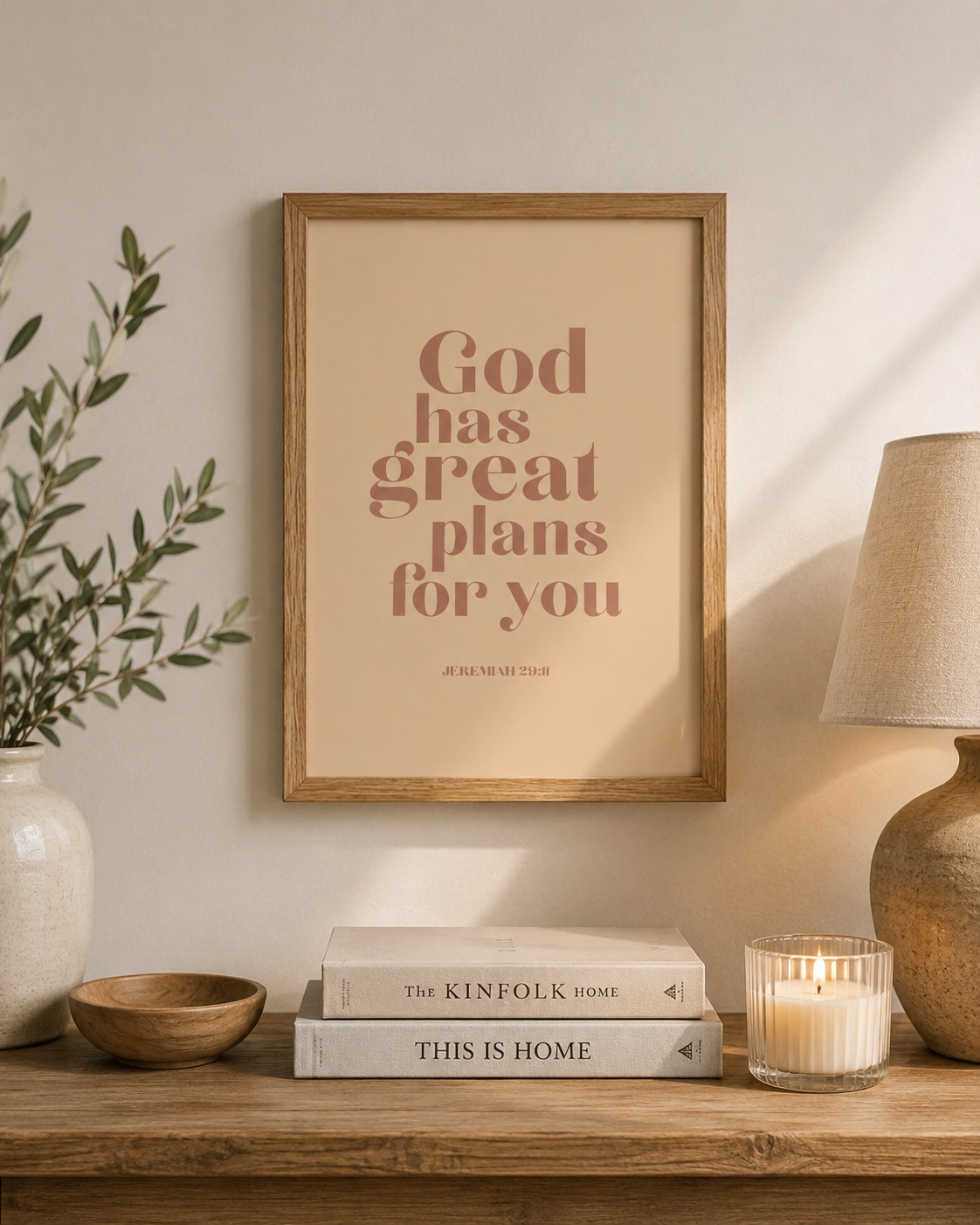 God Has Great Plans For You | Jeremiah 29:11 Scripture Print | Christian Home Decor