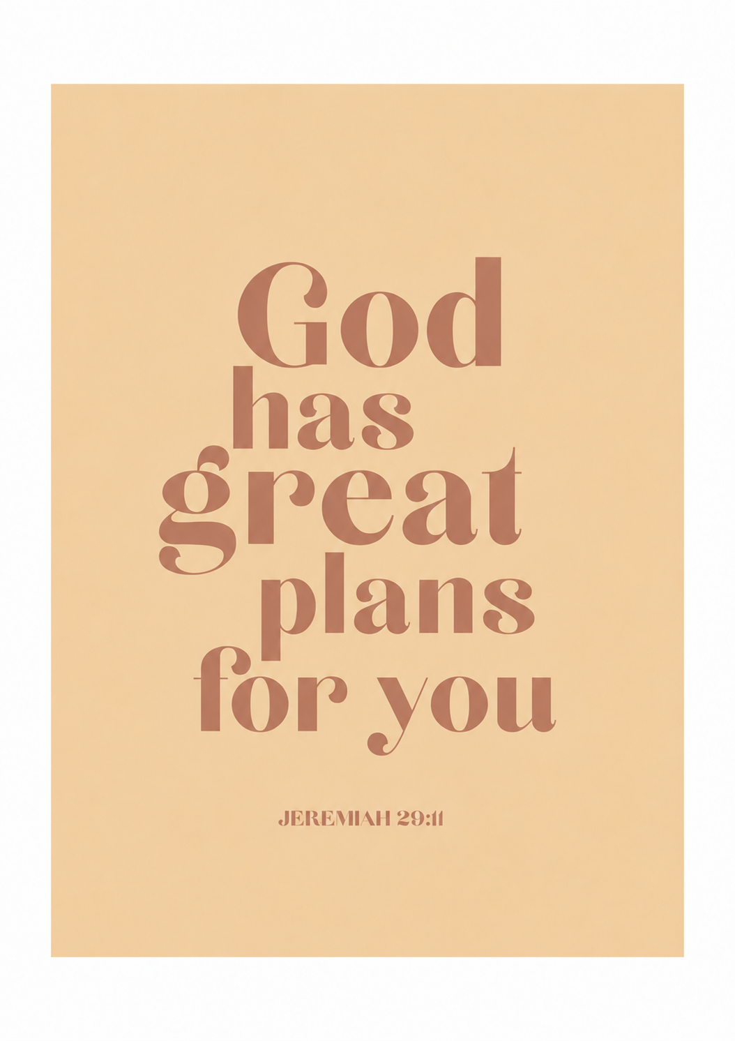 God Has Great Plans For You | Jeremiah 29:11 Scripture Print | Christian Home Decor