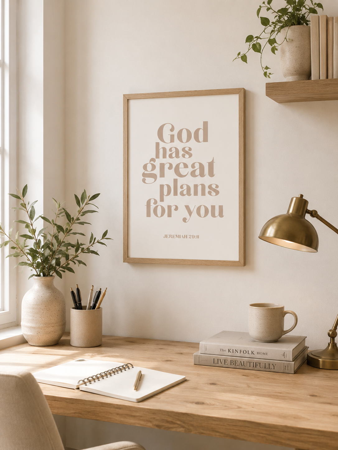 God Has Great Plans For You | Jeremiah 29:11 Scripture Print | Christian Home Decor