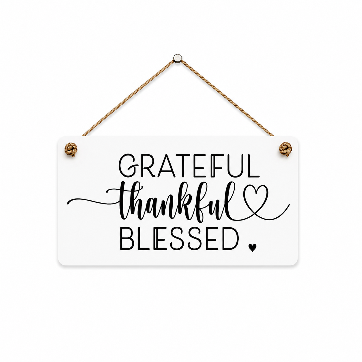 Grateful Thankful Blessed Faith Inspired Hanging Sign | Faith Filled Home Decor