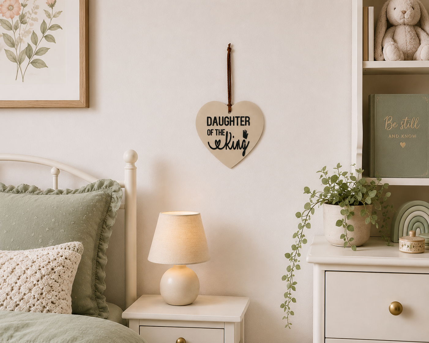 Daughter of the King Hanging Heart| Christian Faith Gift & Home Decor