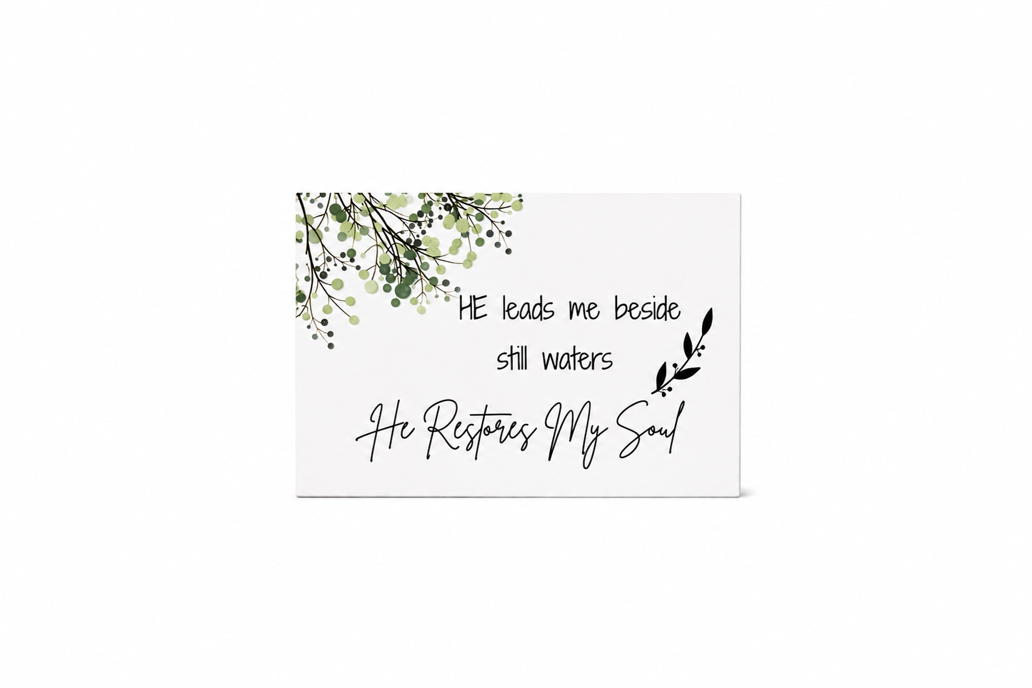 He Leads Me Beside Still Waters He Restores My Soul Scripture Block | Psalm 23 Home Decor |