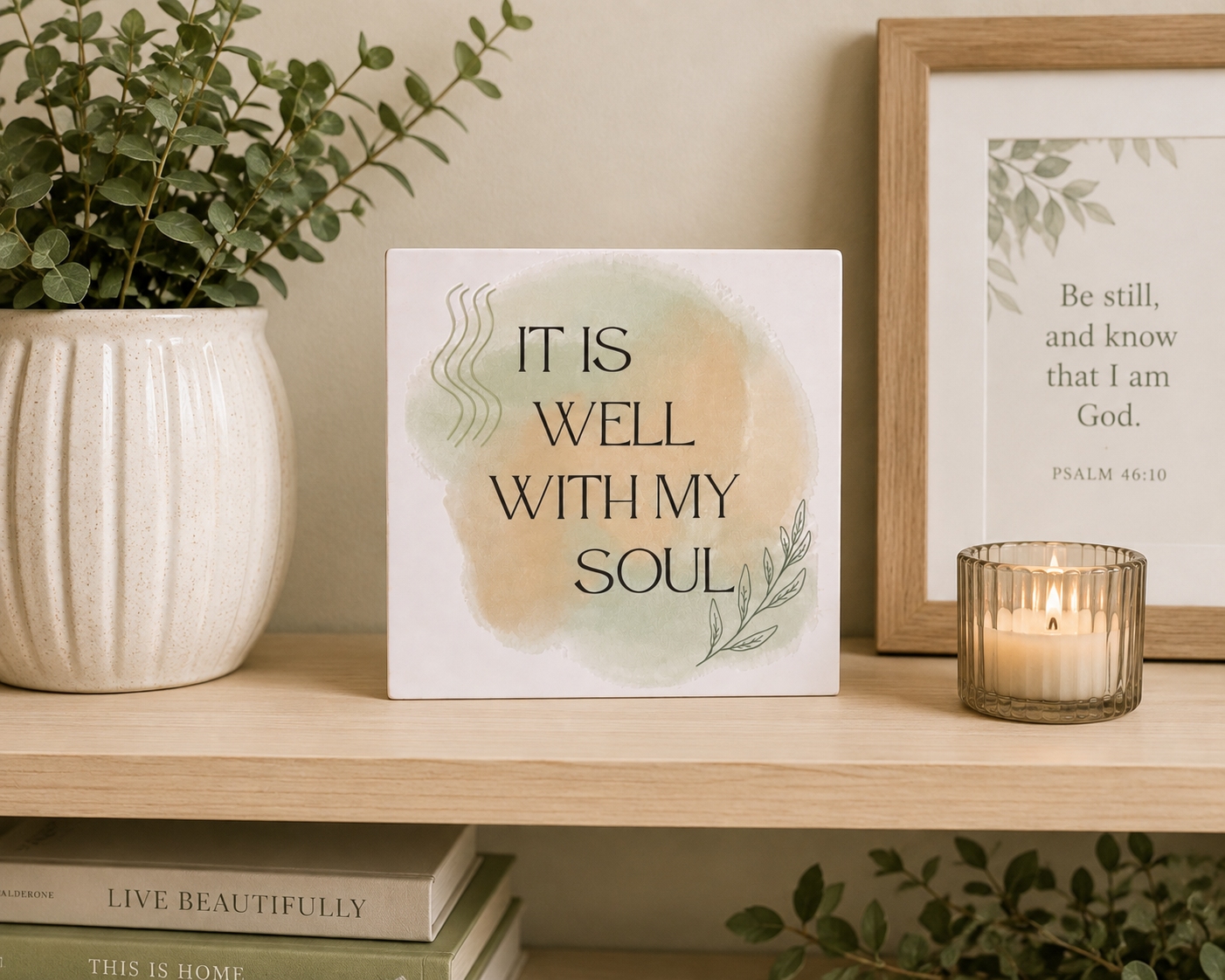 It Is Well With My Soul Scripture Block | Christian Home Decor | Faith Decor