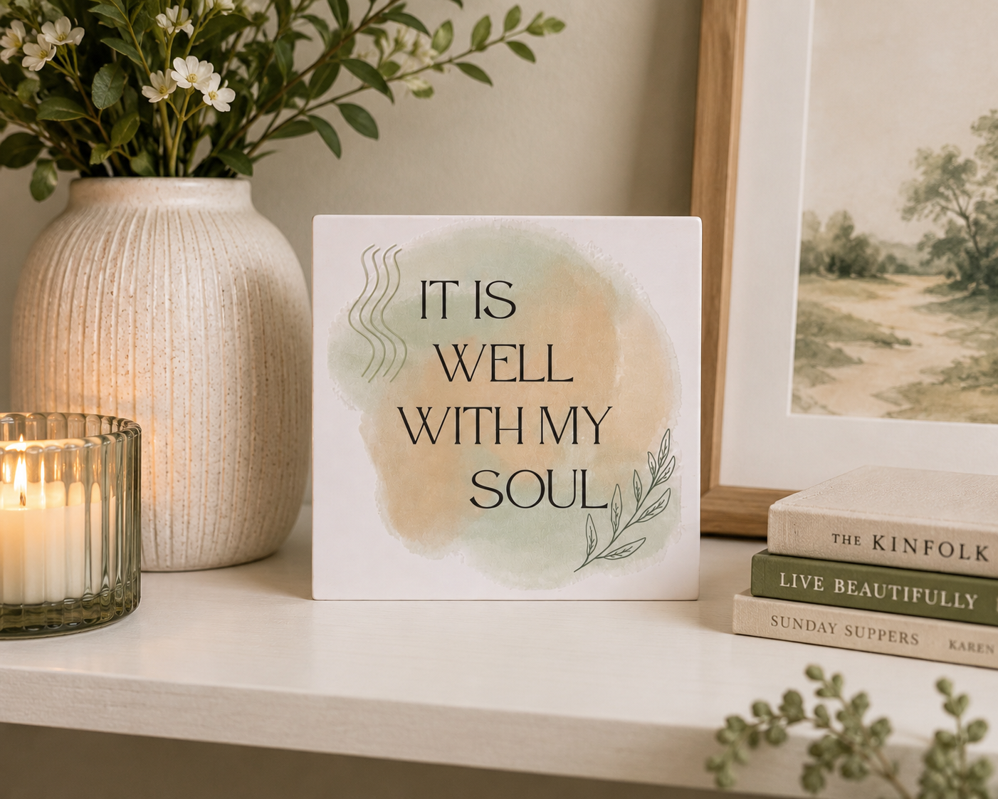 It Is Well With My Soul Scripture Block | Christian Home Decor | Faith Decor