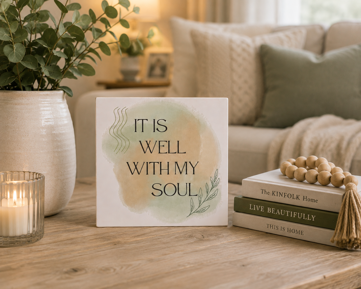 It Is Well With My Soul Scripture Block | Christian Home Decor | Faith Decor