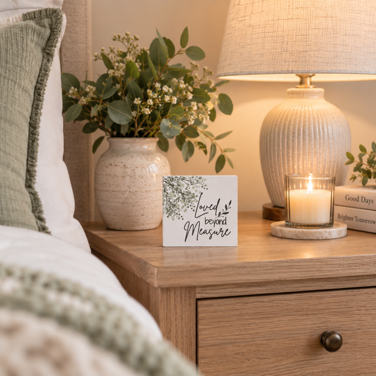 Loved Beyond Measure Scripture Block | Christian Home Decor | Faith Filled Home