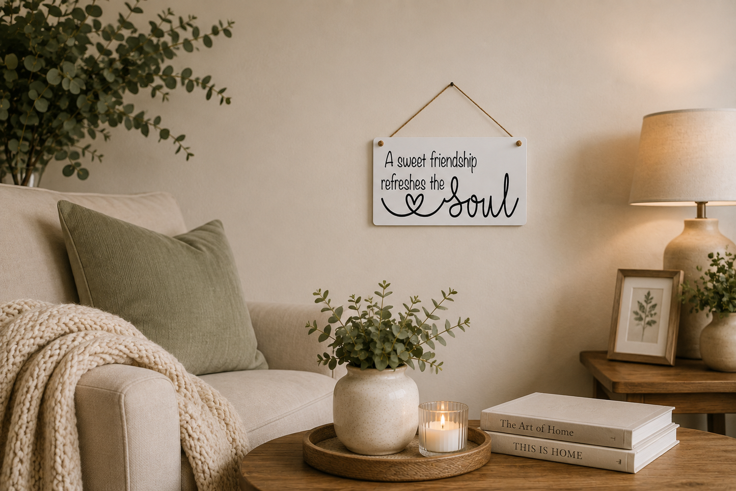 A Sweet Friendship Refreshes the Soul Scripture Sign | Friendship Gift
