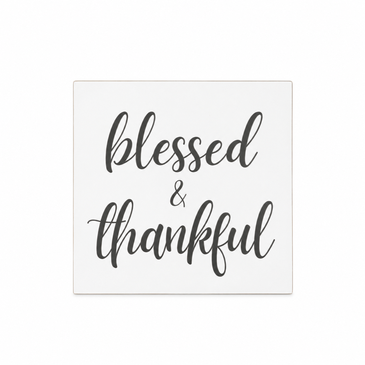 Blessed & Thankful Scripture Block | Christian Home Decor | Faith Filled Home