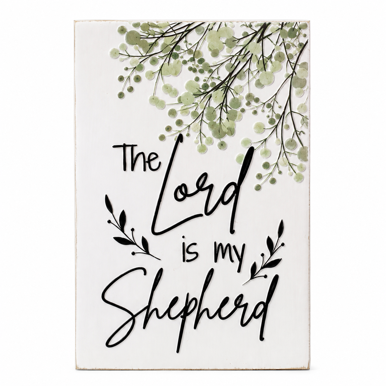 The Lord Is My Shepherd Scripture Block | Psalm 23 Christian Home Decor | Faith Decor