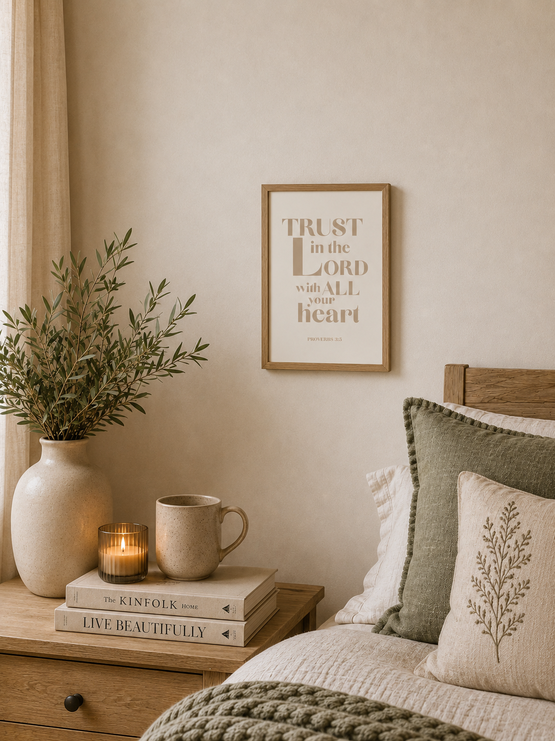 Trust In the Lord With All Your Heart |Proverbs 3:5  Bible Verse Wall Art Print | Faith Based Home Decor