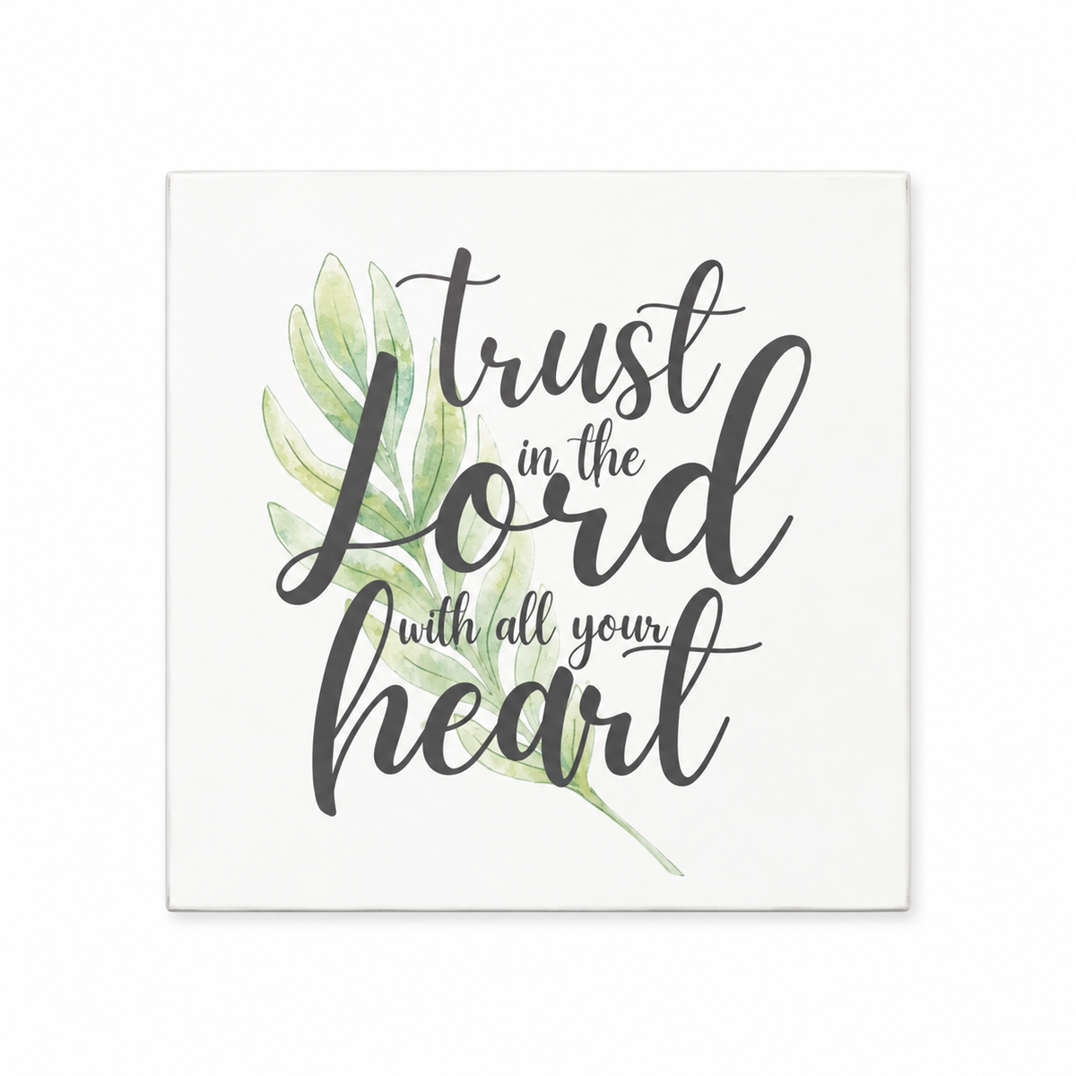 Trust In the Lord With All Your Heart Scripture Block | Christian Home Decor | Faith Filled Home