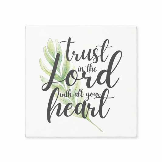 Trust In the Lord With All Your Heart Scripture Block | Christian Home Decor | Faith Filled Home