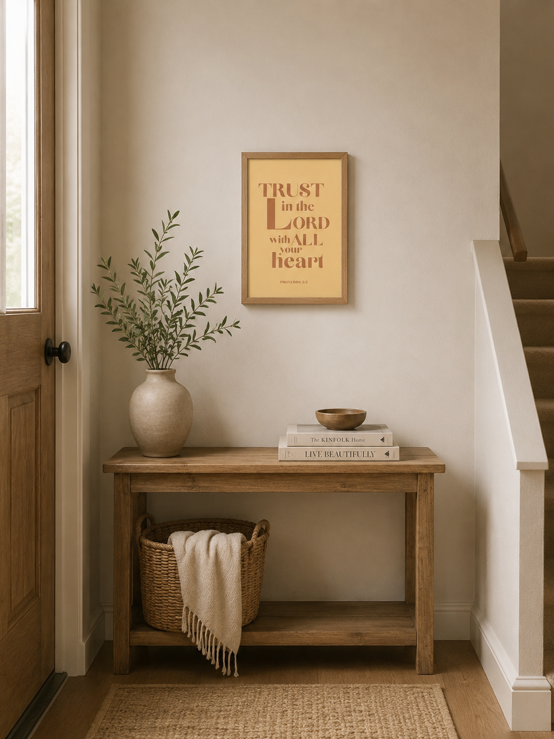 Trust In the Lord With All Your Heart |Proverbs 3:5  Bible Verse Wall Art Print | Faith Based Home Decor